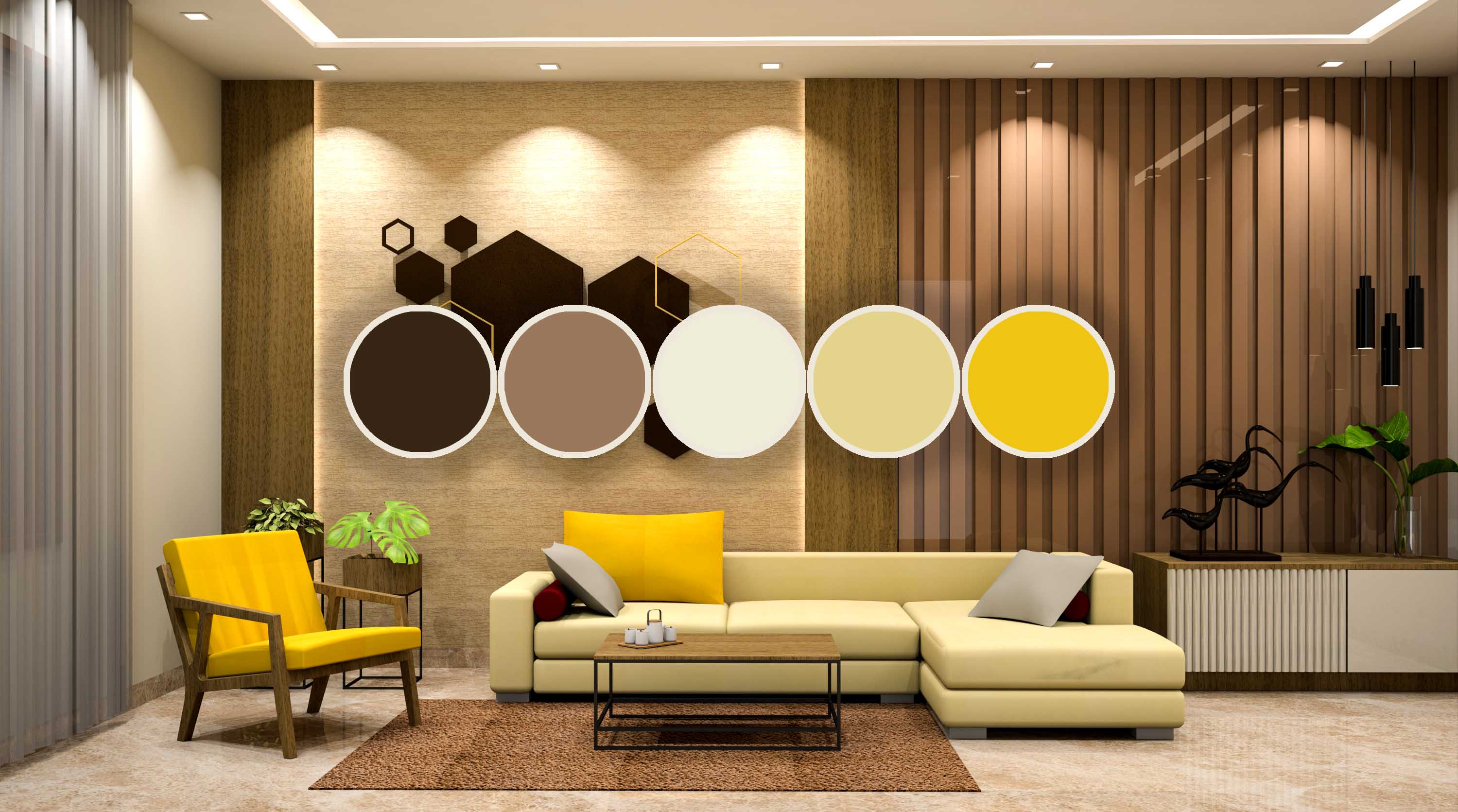 yellow color palette for interior design